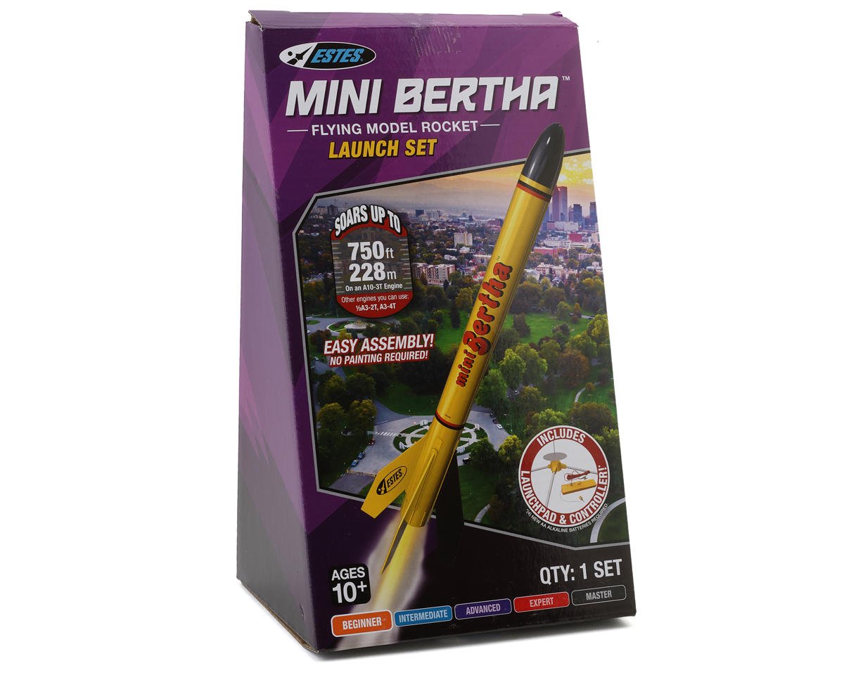 Estes Mini Bertha Flying Model Rocket Launch Set